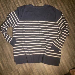 Croft & Barrow Navy Blue Striped Sweater